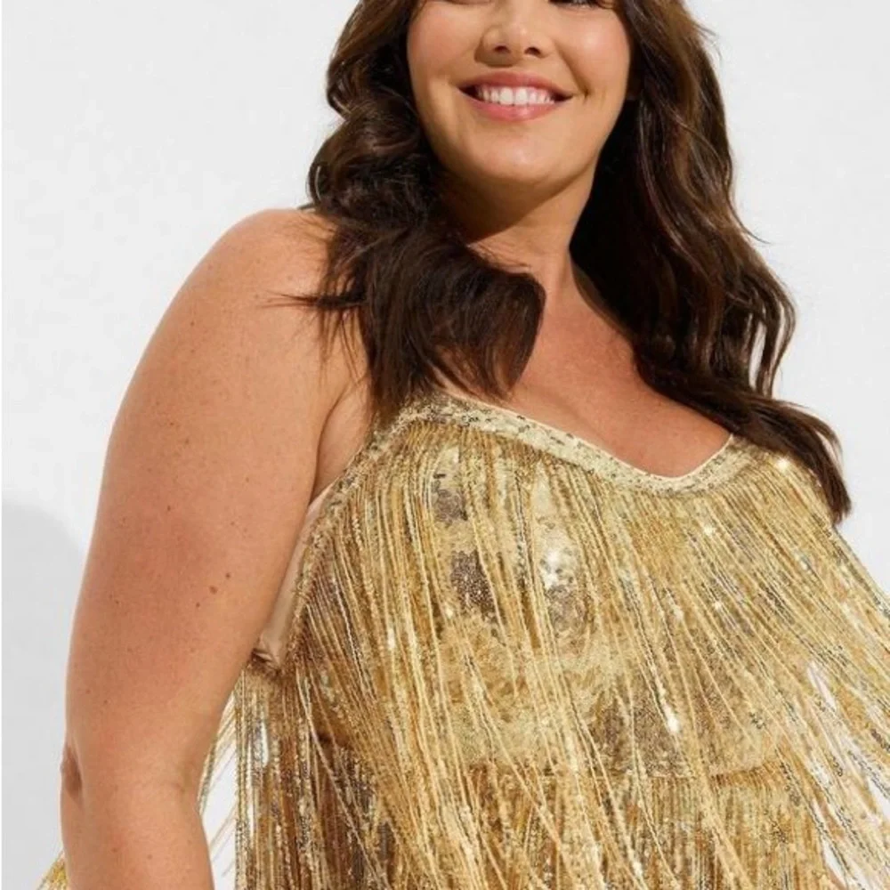 NWT Mimi Sequin Fringe Layer Dress from Torrid - Picture 3 of 5